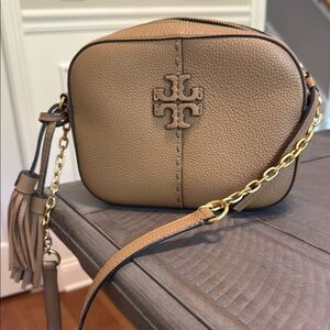 Tory Burch Tan Crossbody Bag with Chain Strap